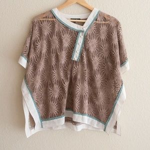 Ryu Poncho Style Bohemian Crochet Top